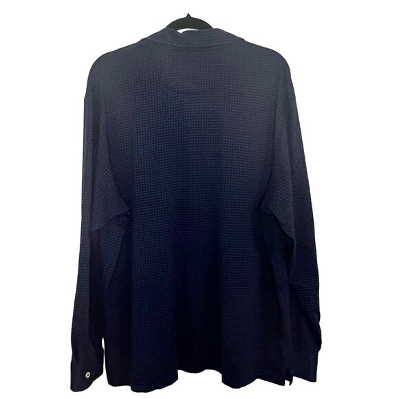 Cremieux Men's Classic Polo Shirt Size XL Black/Blue Polka Dot Long Sleeve - Picture 2 of 14